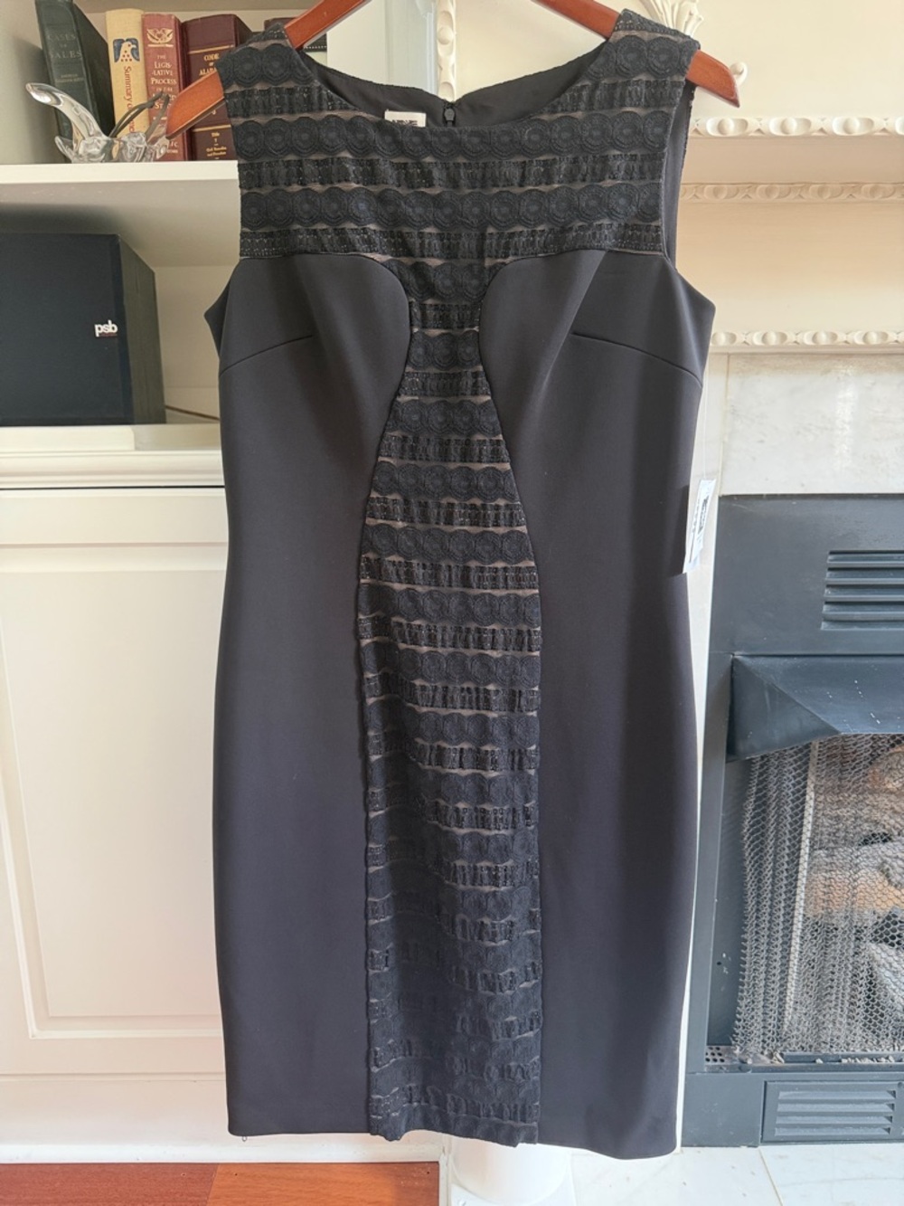 NWT ANNE KLEIN Black Lace Panel Sheath Dress Coquette Whimsigoth Goth Office 10